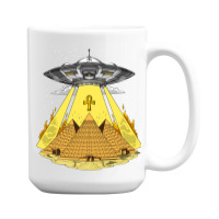 Hippie Alien Egyptian Pyramids 15 Oz Coffee Mug | Artistshot