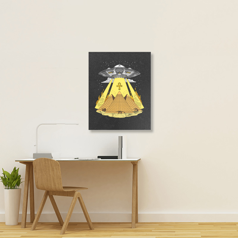 Hippie Alien Egyptian Pyramids Portrait Canvas Print | Artistshot