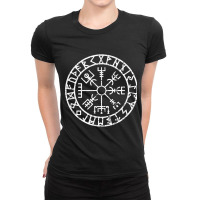 Viking Lucky Charm Celtic Runes Viking Compass Vegvisir Ladies Fitted T-shirt | Artistshot