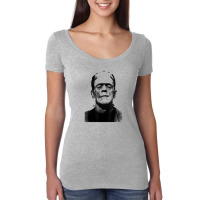 Classic Halloween Monster Horror Movie Frankenstein Monster Women's Triblend Scoop T-shirt | Artistshot