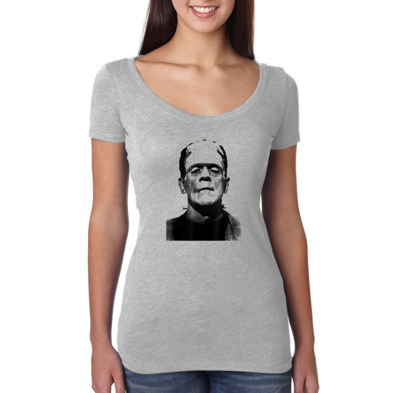 Classic Halloween Monster Horror Movie Frankenstein Monster Women's Triblend Scoop T-shirt by michaelnaher | Artistshot