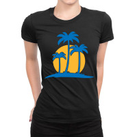 Palm Tree T  Shirt Palm Tree Island With Summer Sun T  Shirt Ladies Fitted T-shirt | Artistshot