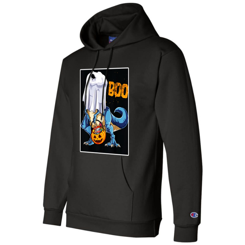 Ghost Dinosaur T Rex Funny Boo Halloween Gifts Men Pumpkin Champion Hoodie | Artistshot