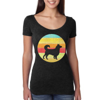 Border Collie Vintage T  Shirt Border Collie Vintage Rainbow Silhouett Women's Triblend Scoop T-shirt | Artistshot