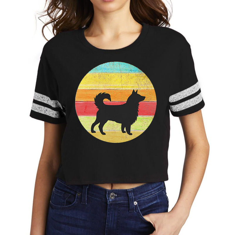 Border Collie Vintage T  Shirt Border Collie Vintage Rainbow Silhouett Scorecard Crop Tee by theaney | Artistshot