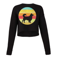 Border Collie Vintage T  Shirt Border Collie Vintage Rainbow Silhouett Cropped Sweater | Artistshot