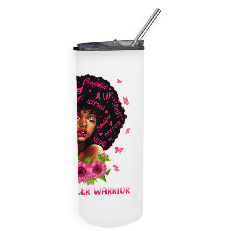 Black Women Black Queen Breast Cancer Warrior Pink Ribbon T Shirt Skinny Tumbler | Artistshot