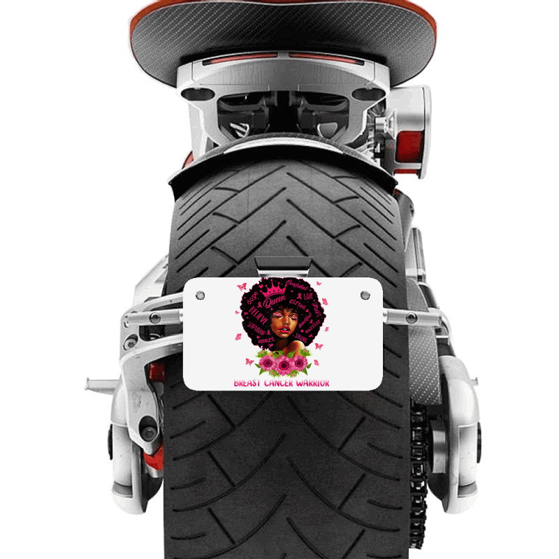 Black Women Black Queen Breast Cancer Warrior Pink Ribbon T Shirt Motorcycle License Plate | Artistshot