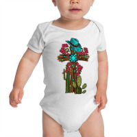 Cross Gemstone Cactus Roses Cowboy Hat Baby Bodysuit | Artistshot