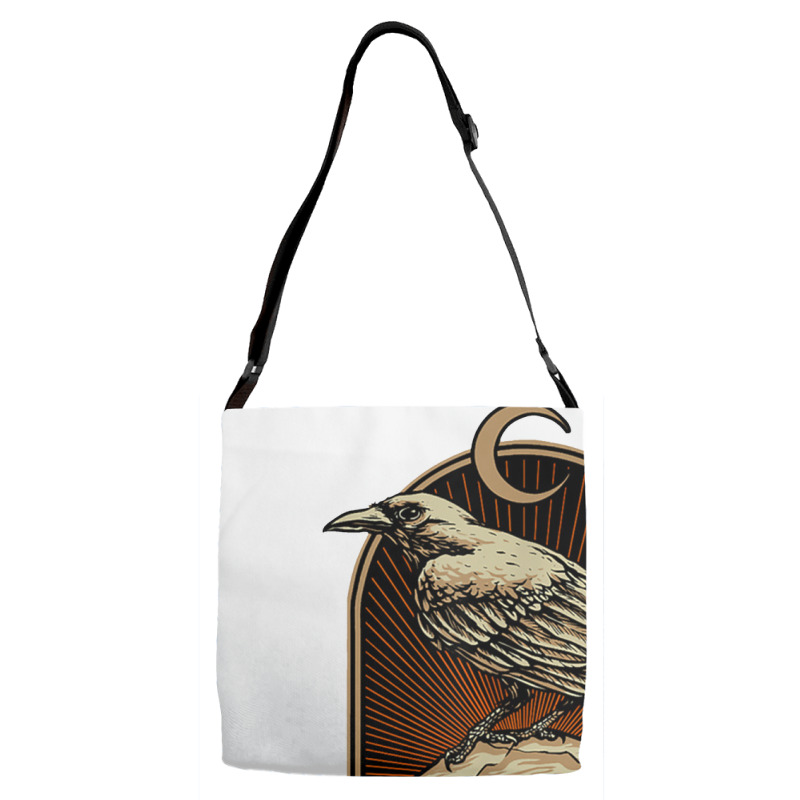 Edgar Allan Poe Nevermore Skull And Raven Memento Mori Adjustable Strap Totes | Artistshot