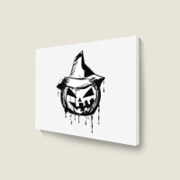 Halloween Divertente Zucca Costum Horror Landscape Canvas Print | Artistshot