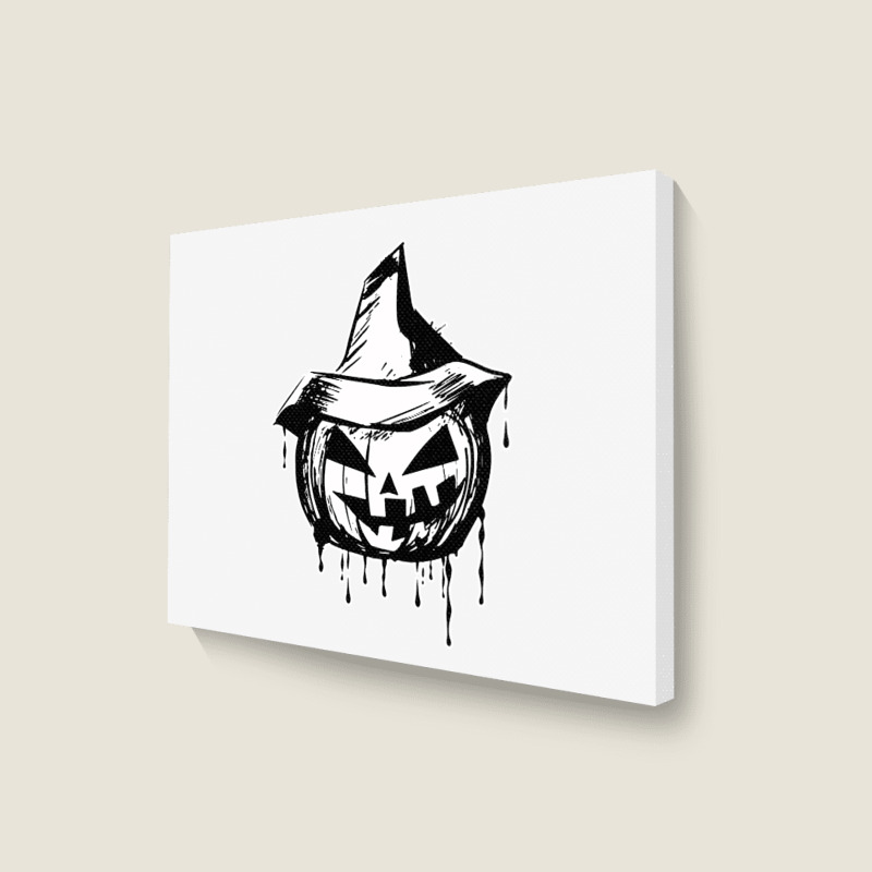 Halloween Divertente Zucca Costum Horror Landscape Canvas Print | Artistshot