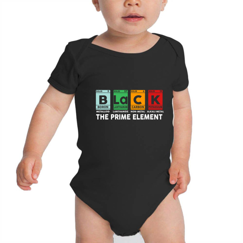 Black Periodic Table The Prime Element Black History Month Baby Bodysuit by michaelnaher | Artistshot