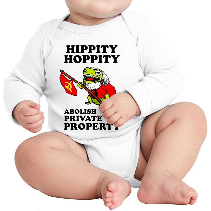 Hippity Hoppity Abolish Private Property Essential Long Sleeve Baby Bodysuit by Hot Trends | Artistshot