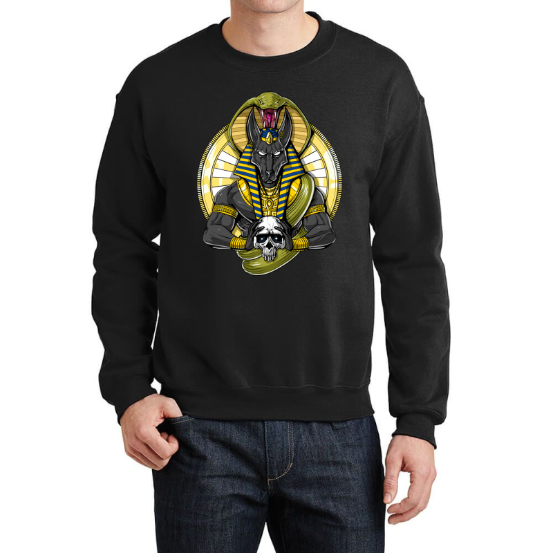 Hippie Egyptian Mythology God Anubis Crewneck Sweatshirt by criticizematter | Artistshot