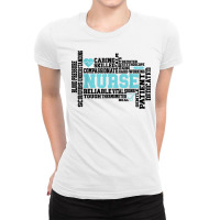 Nurse Word Art Stethoscope Funny Nurse Girls Women Fun T Shirt Ladies Fitted T-shirt | Artistshot