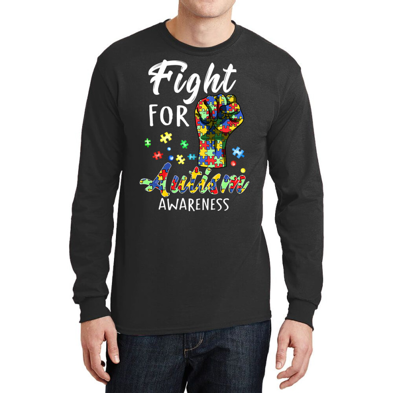 Fight For Autism Awareness World Autism Awareness Day Long Sleeve Shirts by BrennleyBrown | Artistshot