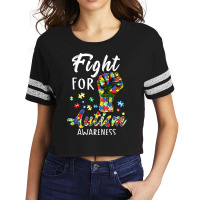 Fight For Autism Awareness World Autism Awareness Day Scorecard Crop Tee | Artistshot