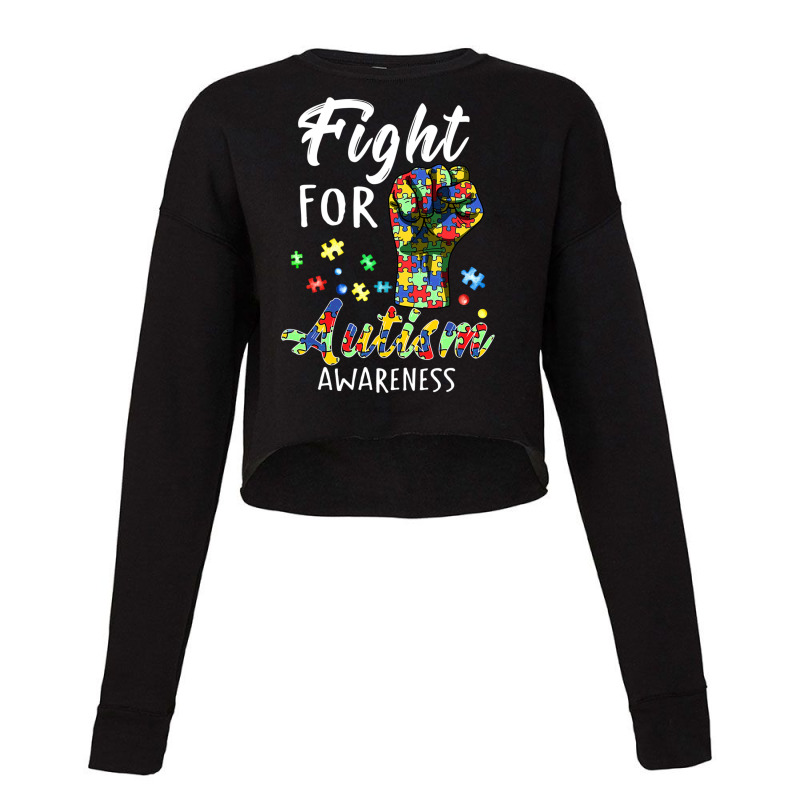 Fight For Autism Awareness World Autism Awareness Day Cropped Sweater by BrennleyBrown | Artistshot