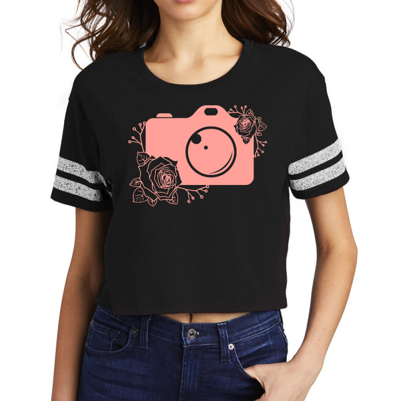 Photographer T  Shirt Pink Camera Silhouette T  Shirt Scorecard Crop Tee by candlegoodwill | Artistshot