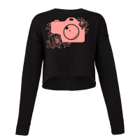 Photographer T  Shirt Pink Camera Silhouette T  Shirt Cropped Sweater | Artistshot