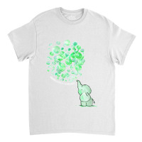 Womens Elephant Blowing Up Green Balloons Kidney Disease Awareness V N Classic T-shirt | Artistshot