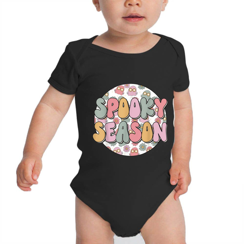 Hippie Groovy Spooky Season Ghost Halloween Costume Retro 70 Hippie Baby Bodysuit by criticizematter | Artistshot