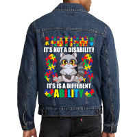 Its Not A Disability Different Ability Autism Raccoon Men Denim Jacket | Artistshot