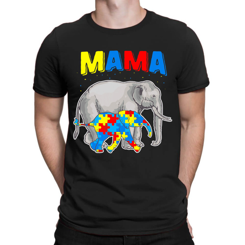 Mama Elephant Autism Awareness T-Shirt by Michael	Kilburn | Artistshot