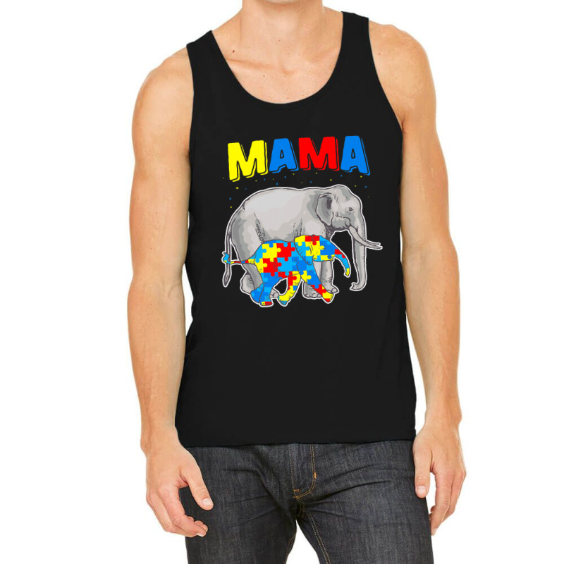 Mama Elephant Autism Awareness Tank Top by Michael	Kilburn | Artistshot