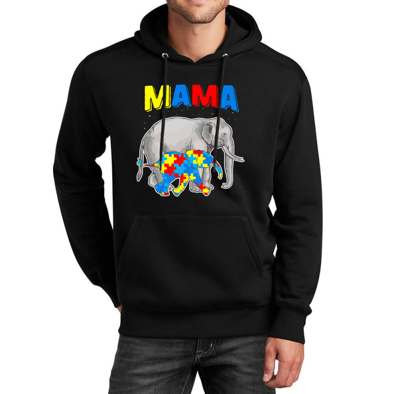 Mama Elephant Autism Awareness Unisex Hoodie by Michael	Kilburn | Artistshot