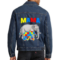 Mama Elephant Autism Awareness Men Denim Jacket | Artistshot