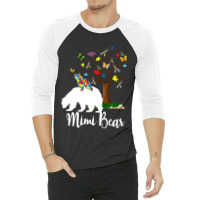 Mimi Bear Autism Awareness Love Support 3/4 Sleeve Shirt | Artistshot