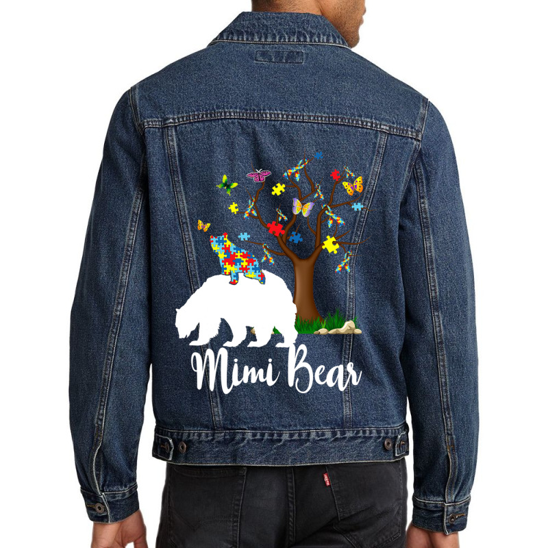 Mimi Bear Autism Awareness Love Support Men Denim Jacket by Michael	Kilburn | Artistshot