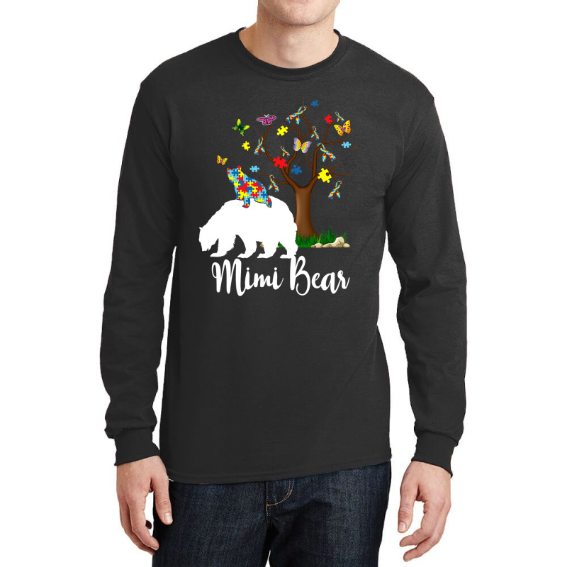 Mimi Bear Autism Awareness Love Support Long Sleeve Shirts by Michael	Kilburn | Artistshot