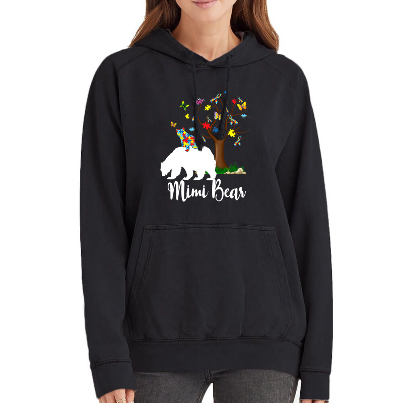 Mimi Bear Autism Awareness Love Support Vintage Hoodie by Michael	Kilburn | Artistshot