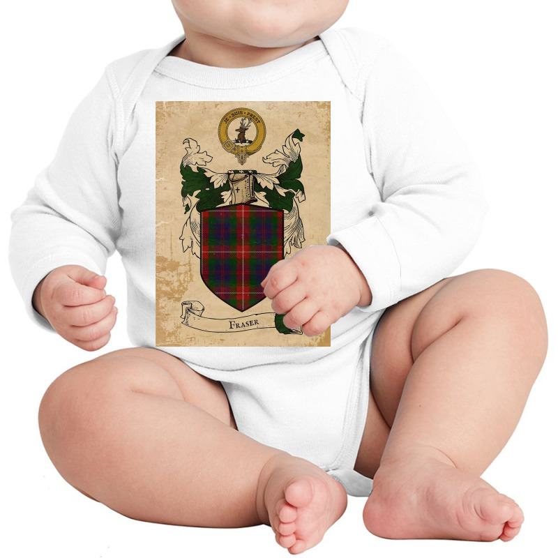 Clan Fraser Long Sleeve Baby Bodysuit by PantsArts | Artistshot