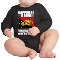 Happiness Is Being Married To A Papua New Guinean T Shirt Long Sleeve Baby Bodysuit | Artistshot