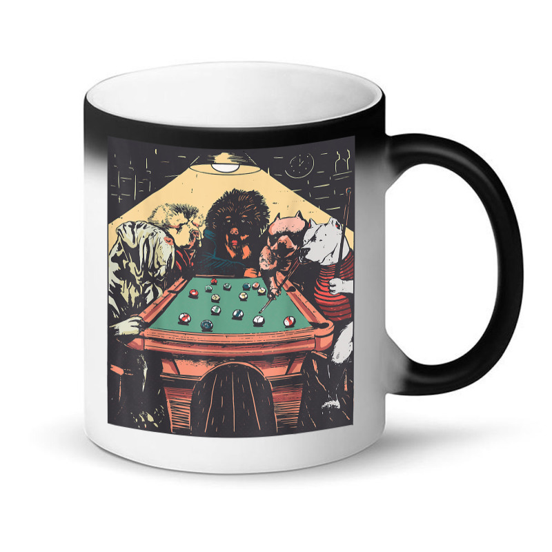 Game Night Time Dogs On Billiards Pool Table Shooting 8 Ball T Shirt Magic Mug | Artistshot