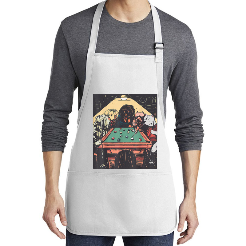 Game Night Time Dogs On Billiards Pool Table Shooting 8 Ball T Shirt Medium-length Apron | Artistshot