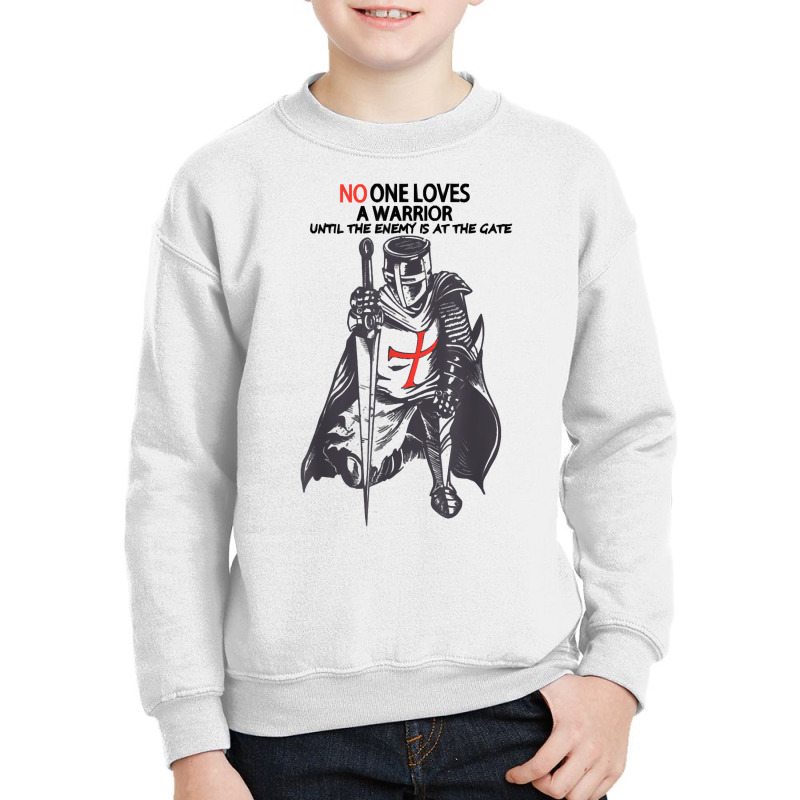 No One Loves A Warrior, Crusader Jesus Cross Knight Templar T Shirt Youth Sweatshirt | Artistshot