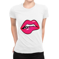 Sexy Lip Biting Ladies Fitted T-shirt | Artistshot