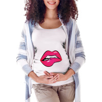 Sexy Lip Biting Maternity Scoop Neck T-shirt | Artistshot