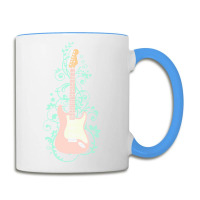 Electric Guitar T  Shirt Pink S  Style Electric Guitar Flowering Vines Coffee Mug | Artistshot