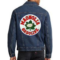 Vintage Magnolia Gasoline Gas Pump Road Sign T Shirt Men Denim Jacket | Artistshot