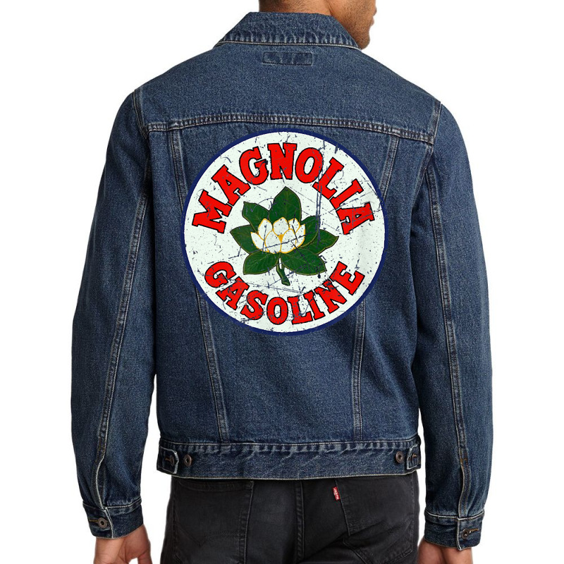 Vintage Magnolia Gasoline Gas Pump Road Sign T Shirt Men Denim Jacket | Artistshot