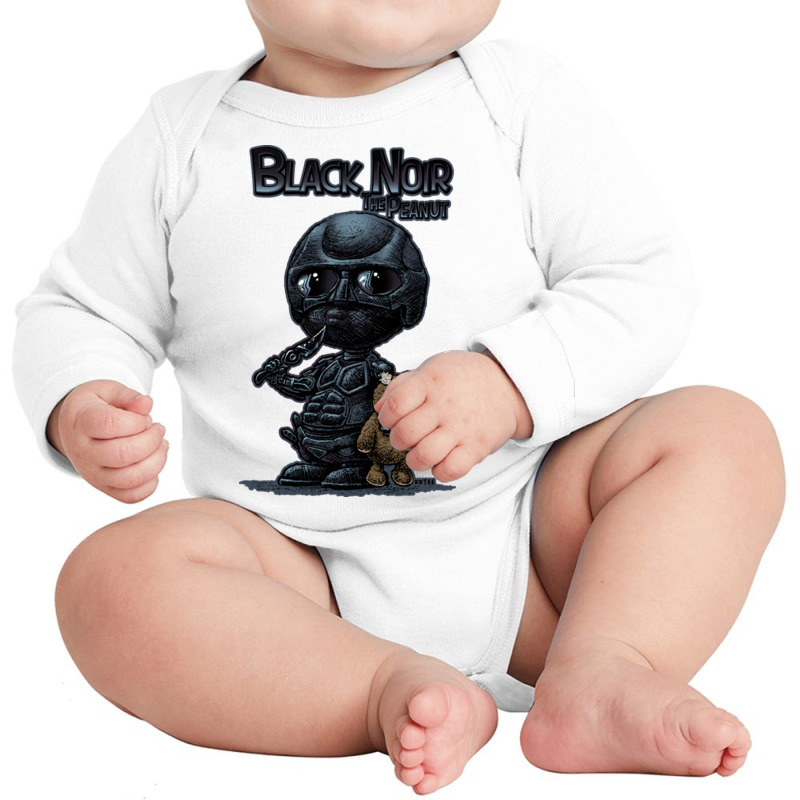 Black Noir The Peanut Long Sleeve Baby Bodysuit | Artistshot