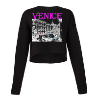 Venice Italy Travel Rialto Bridge Gondolas Grand Canal Black Premium T Cropped Sweater | Artistshot