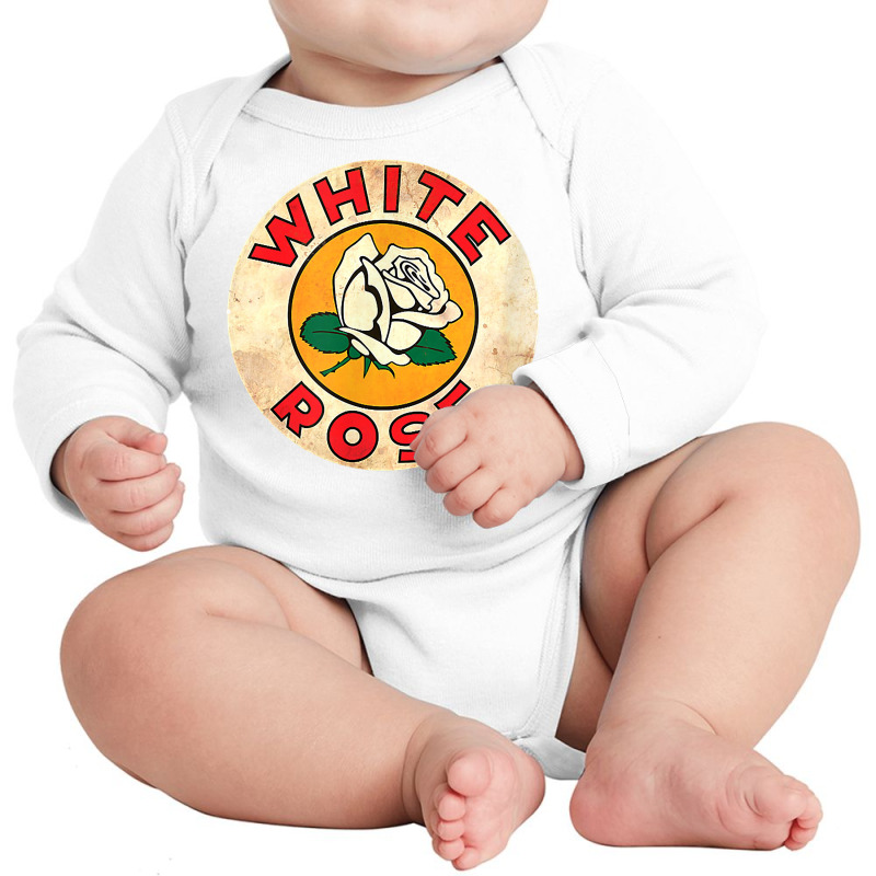 Vintage White Rose Gasoline Gas Pump Road Sign T Shirt Long Sleeve Baby Bodysuit | Artistshot