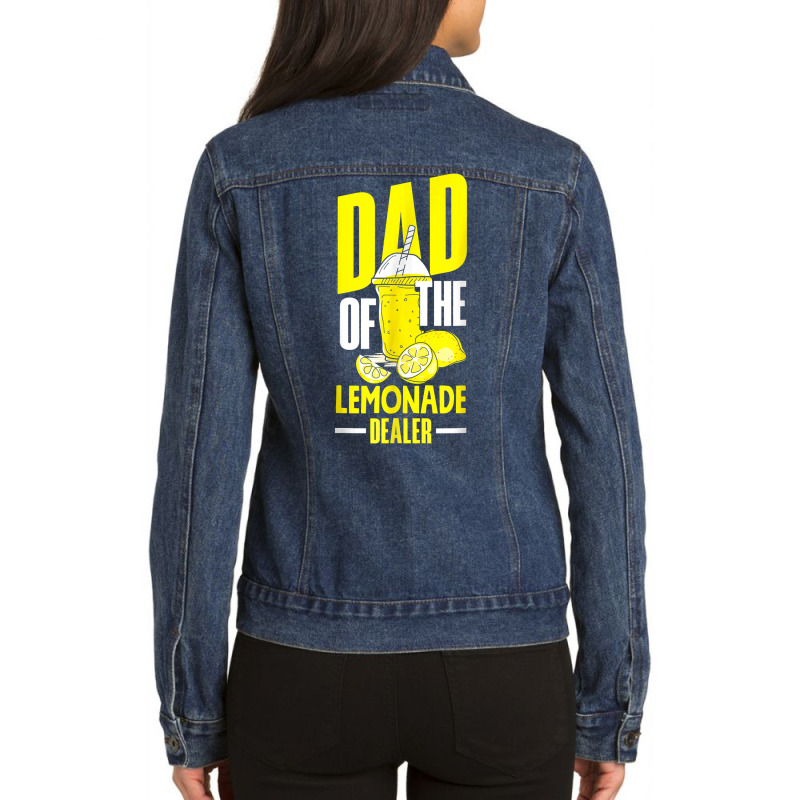 Lemonade Stand Juice Store Dad Of The Lemonade Dealer Funny T Shirt Ladies Denim Jacket by alaizws | Artistshot